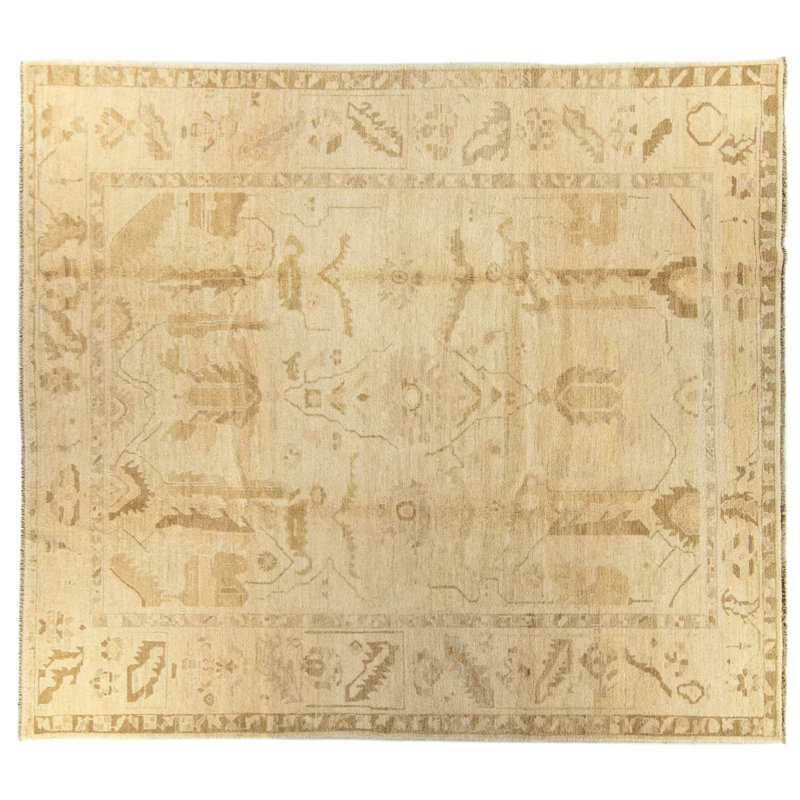 Tufenkian Navereh Oriental HandKnotted Wool Beige Area Rug Perigold